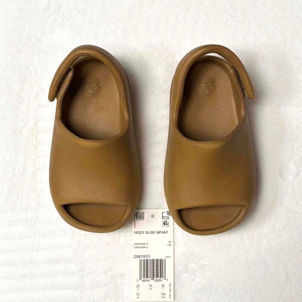adidas Yeezy Slides Infants 'Ochre' GW1933 | 7K - Picture 3 of 10